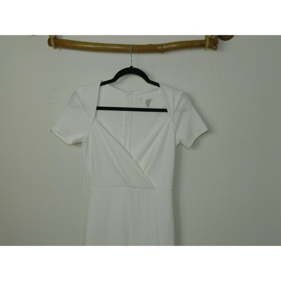 Lulu's Dress Eternal Elegance White Surplice Short Sleeve Maxi Dress Small - Picture 8 of 9